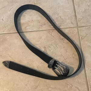 Wild fable black western belt with silver buckle